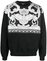 Versace FW22 Pattern Crewneck Pullover Sweatshirt Black 1006475-1A04480-5B040 Versace FW22 Pattern Crewneck Pullover Sweatshirt Black 1006475-1A04480-5B040