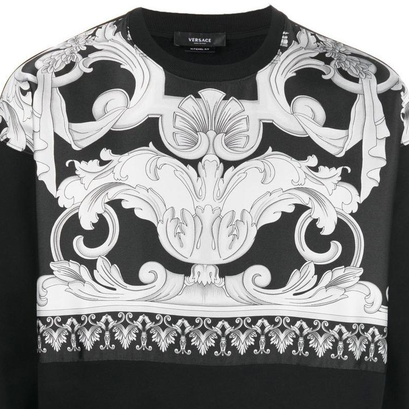 Details for 베르사체 FW22 패턴 크루넥 풀오버 스웨트셔츠 블랙 1006475-1A04480-5B040