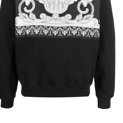 베르사체 FW22 패턴 크루넥 풀오버 스웨트셔츠 블랙 1006475-1A04480-5B040 Sizing 베르사체 FW22 패턴 크루넥 풀오버 스웨트셔츠 블랙 1006475-1A04480-5B040