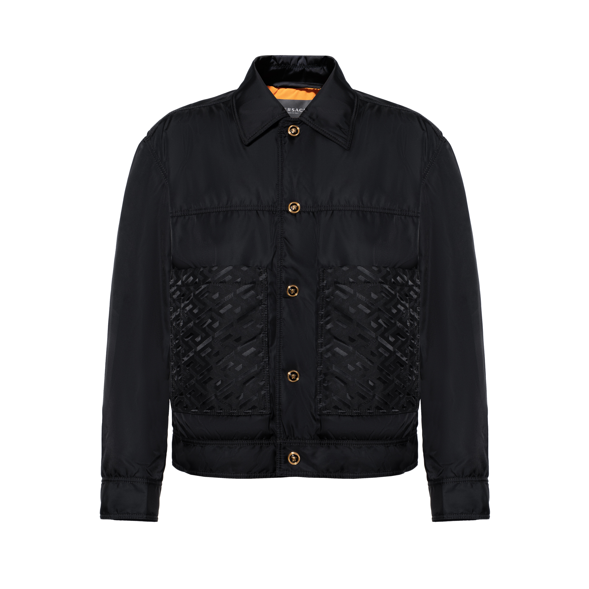 VERSACE FW22 Pattern Logo Print Single-Breasted Jacket Men’s Black 1006030-1A04118-1B000