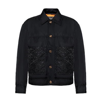 VERSACE FW22 Pattern Logo Print Single-Breasted Jacket Men’s Black 1006030-1A04118-1B000