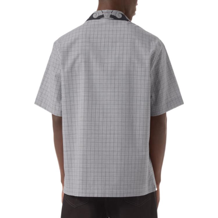 Purchase VERSACE FW22 Kemeja Corak Logo Lengan Pendek Lelaki Biru Kelabu 1006067-1A04361-5B040