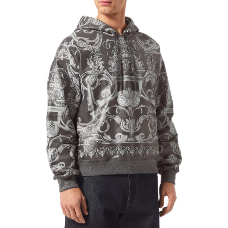 VERSACE FW22 Pattern Printed Pullover Hoodie Men’s Grey. 1006484-1A04616 圖 3