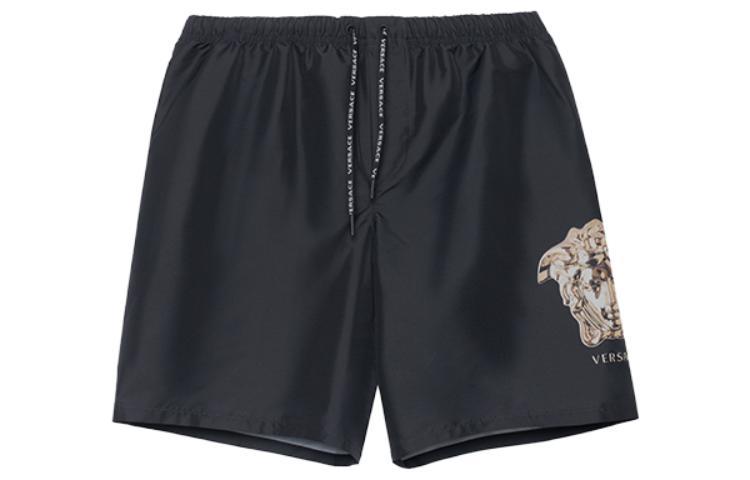 VERSACE FW22 Patterned Drawstring Casual Shorts Black Mens. 1001598-1A02835-5B000