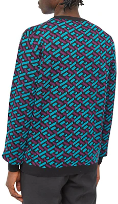 VERSACE FW22 藍色圖案羊毛針織圓領毛衣。 1006226-1A04888-5G320 Details for VERSACE FW22 藍色圖案羊毛針織圓領毛衣。 1006226-1A04888-5G320