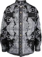 Versace FW22 Printed Single-Breasted Collared Jacket Men’s Black 10060351A044736W600 Versace FW22 Printed Single-Breasted Collared Jacket Men’s Black 10060351A044736W600