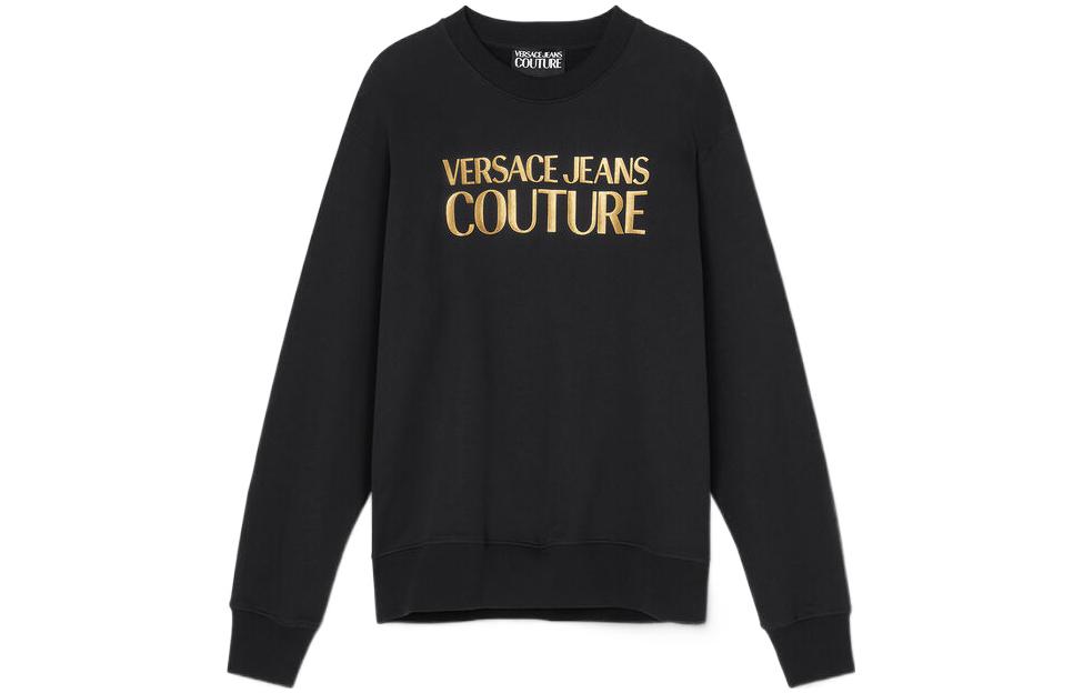 Versace FW22 Pullover Sweatshirt Black with Large Logo E73GAIT01-ECF00T-EG89