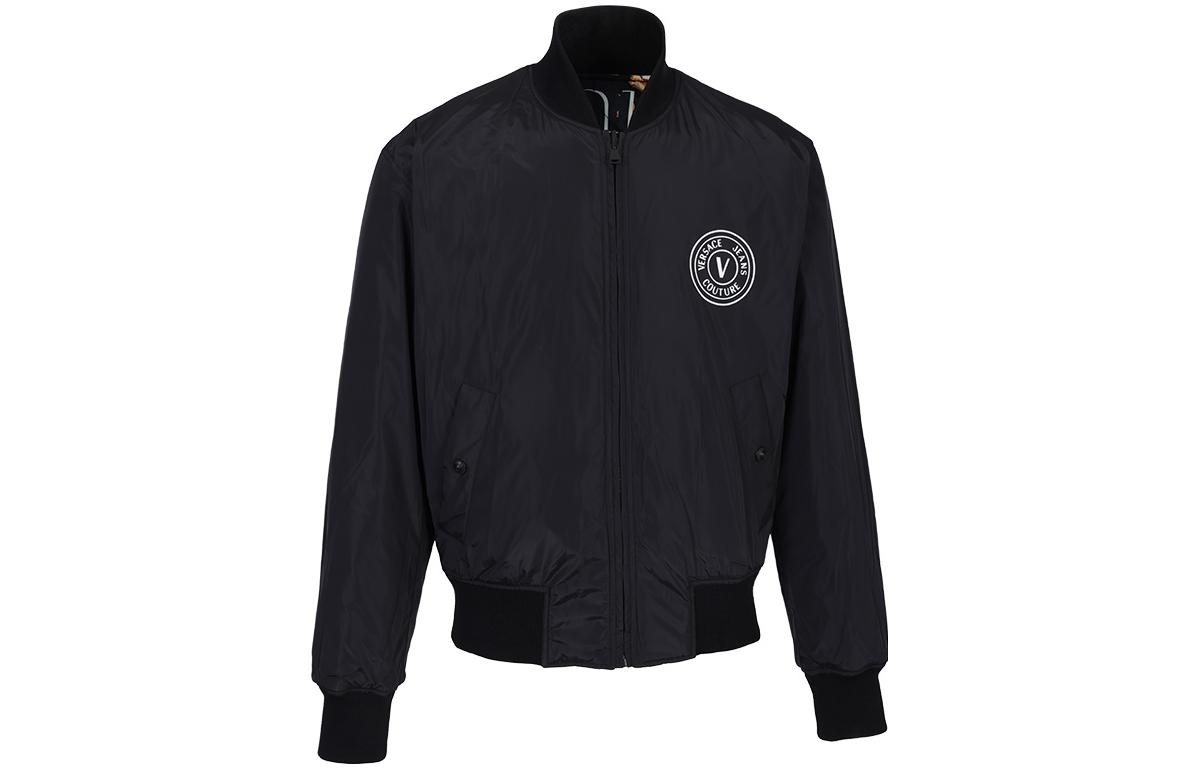 Versace FW22 Reversible Letter Print Stand Collar Jacket Black 73GAS4D0 CQS43 10921