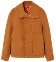 Versace FW22 Solid Brown Single-Breasted Pocket Jacket 1006965-1A04937-1N060 Versace FW22 Solid Brown Single-Breasted Pocket Jacket 1006965-1A04937-1N060