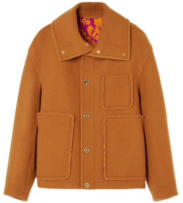 Versace FW22 Jaket Coklat Solid Single-Breasted Berpoket 1006965-1A04937-1N060 Buy Versace FW22 Jaket Coklat Solid Single-Breasted Berpoket 1006965-1A04937-1N060