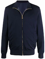 Versace FW22 Solid Color Zip-Up Stand Collar Jacket Men’s Navy Blue 1001273-1A00912-1U610 Versace FW22 Solid Color Zip-Up Stand Collar Jacket Men’s Navy Blue 1001273-1A00912-1U610