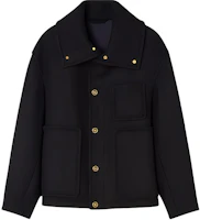 Versace FW22 Solid High-Neck Single-Breasted Jacket Black 10062091-A04222-1B000 Versace FW22 Solid High-Neck Single-Breasted Jacket Black 10062091-A04222-1B000
