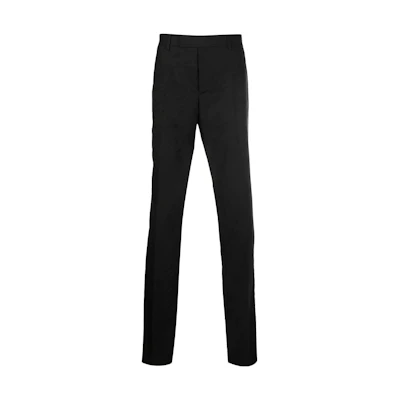 Versace FW22 Solid Logo Print Snap Straight-Leg Casual Pants Men Black 1006012-1A04315-1B000