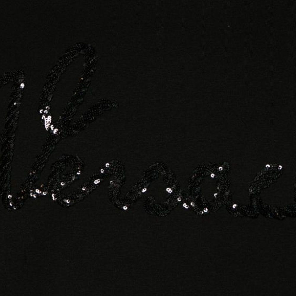 VERSACE FW23  Black Crewneck T-Shirt with Rhinestone Detailing. 1013302-1A09869-1B000 圖 7