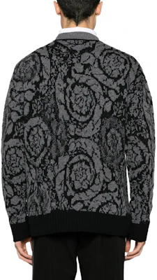 VERSACE FW23 Black Floral Pattern Knit Pullover Sweater 1013400-1A09516-1B000 Shop VERSACE FW23 Black Floral Pattern Knit Pullover Sweater 1013400-1A09516-1B000