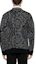 Shop VERSACE FW23 Black Floral Pattern Knit Pullover Sweater 1013400-1A09516-1B000