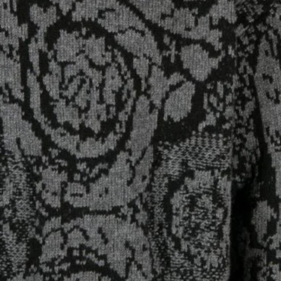 VERSACE FW23 Black Floral Pattern Knit Pullover Sweater 1013400-1A09516-1B000 Details for VERSACE FW23 Black Floral Pattern Knit Pullover Sweater 1013400-1A09516-1B000