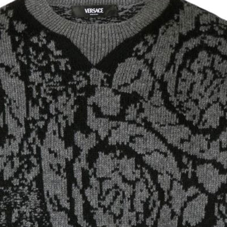 VERSACE FW23  Black Floral Pattern Knit Pullover Sweater 1013400-1A09516-1B000 圖 7