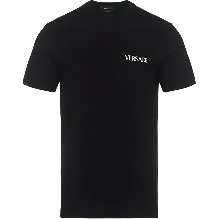 VERSACE FW23  Black Graphic Print Crew Neck Short Sleeve T-Shirt 1011484-1A07701-1B000