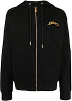 VERSACE FW23 Black Letter Print Zip-Up Hoodie Jacket 1011048-1A08035-1B000 VERSACE FW23 Black Letter Print Zip-Up Hoodie Jacket 1011048-1A08035-1B000
