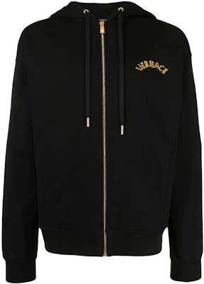 VERSACE FW23 Black Letter Print Zip-Up Hoodie Jacket 1011048-1A08035-1B000 Buy VERSACE FW23 Black Letter Print Zip-Up Hoodie Jacket 1011048-1A08035-1B000