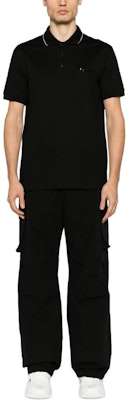 VERSACE FW23 Black Logo Embellished Casual Short Sleeve Polo Shirt. 1013910-1A09839-1B000 Lookbook VERSACE FW23 Black Logo Embellished Casual Short Sleeve Polo Shirt. 1013910-1A09839-1B000