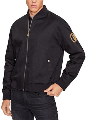 VERSACE FW23 Black Logo Patch Baseball Collar Jacket 75GAS415-N0207-899 Buy VERSACE FW23 Black Logo Patch Baseball Collar Jacket 75GAS415-N0207-899
