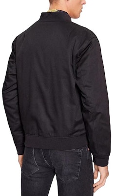 VERSACE FW23 Black Logo Patch Baseball Collar Jacket 75GAS415-N0207-899 Lookbook VERSACE FW23 Black Logo Patch Baseball Collar Jacket 75GAS415-N0207-899