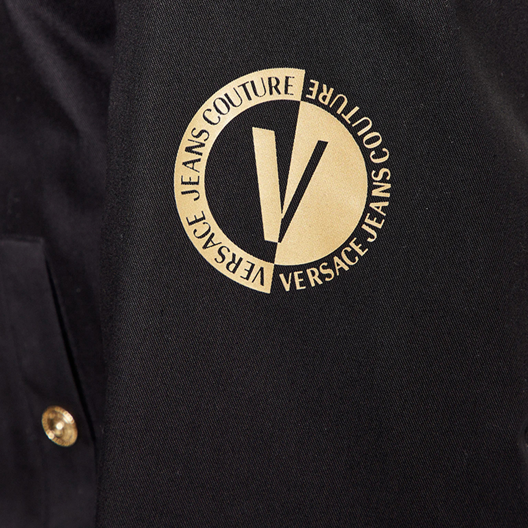 Purchase VERSACE FW23  Black Logo Patch Baseball Collar Jacket 75GAS415-N0207-899