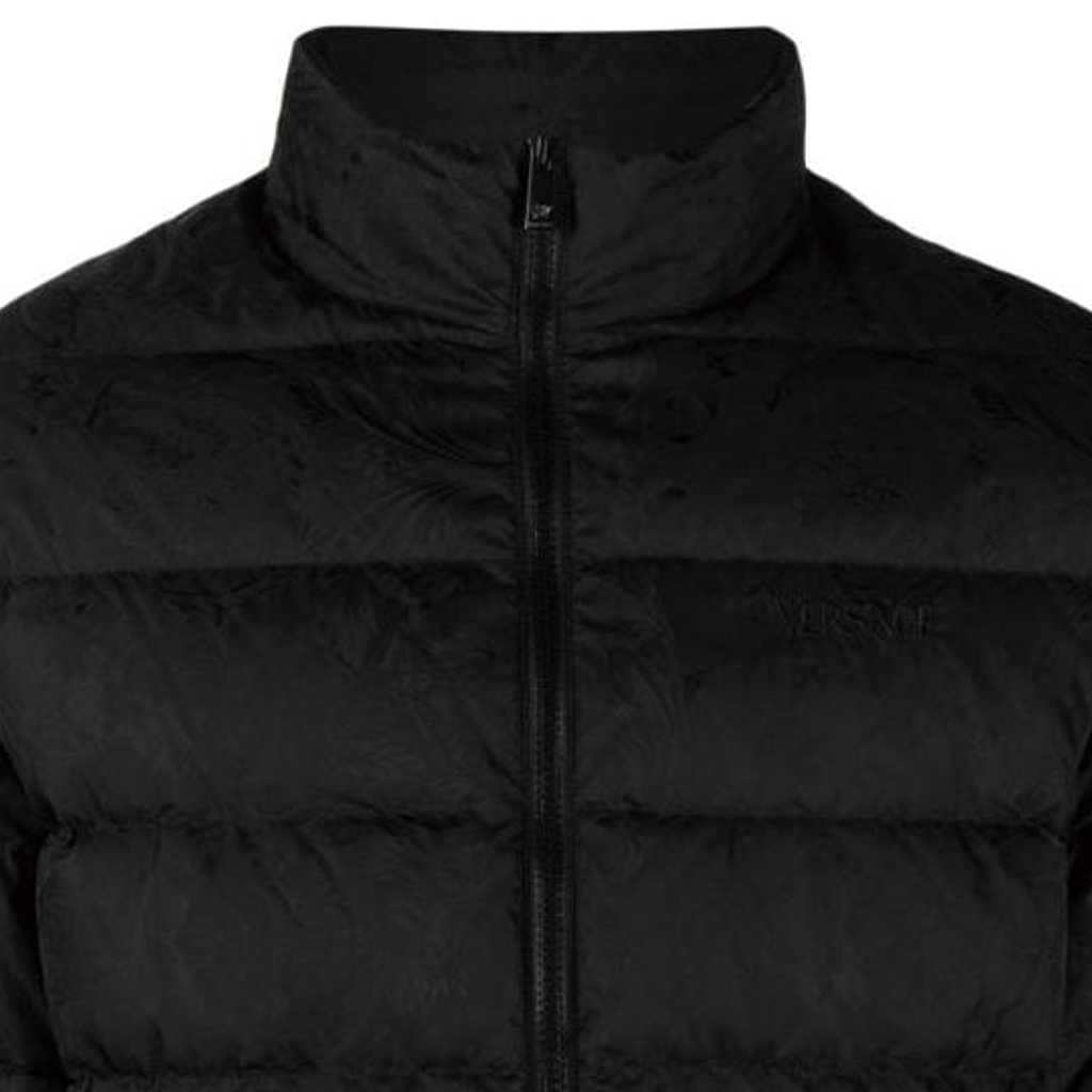 Details for VERSACE FW23  Black Logo Print Long Sleeve Down Jacket 1013537-1A09785-1B000