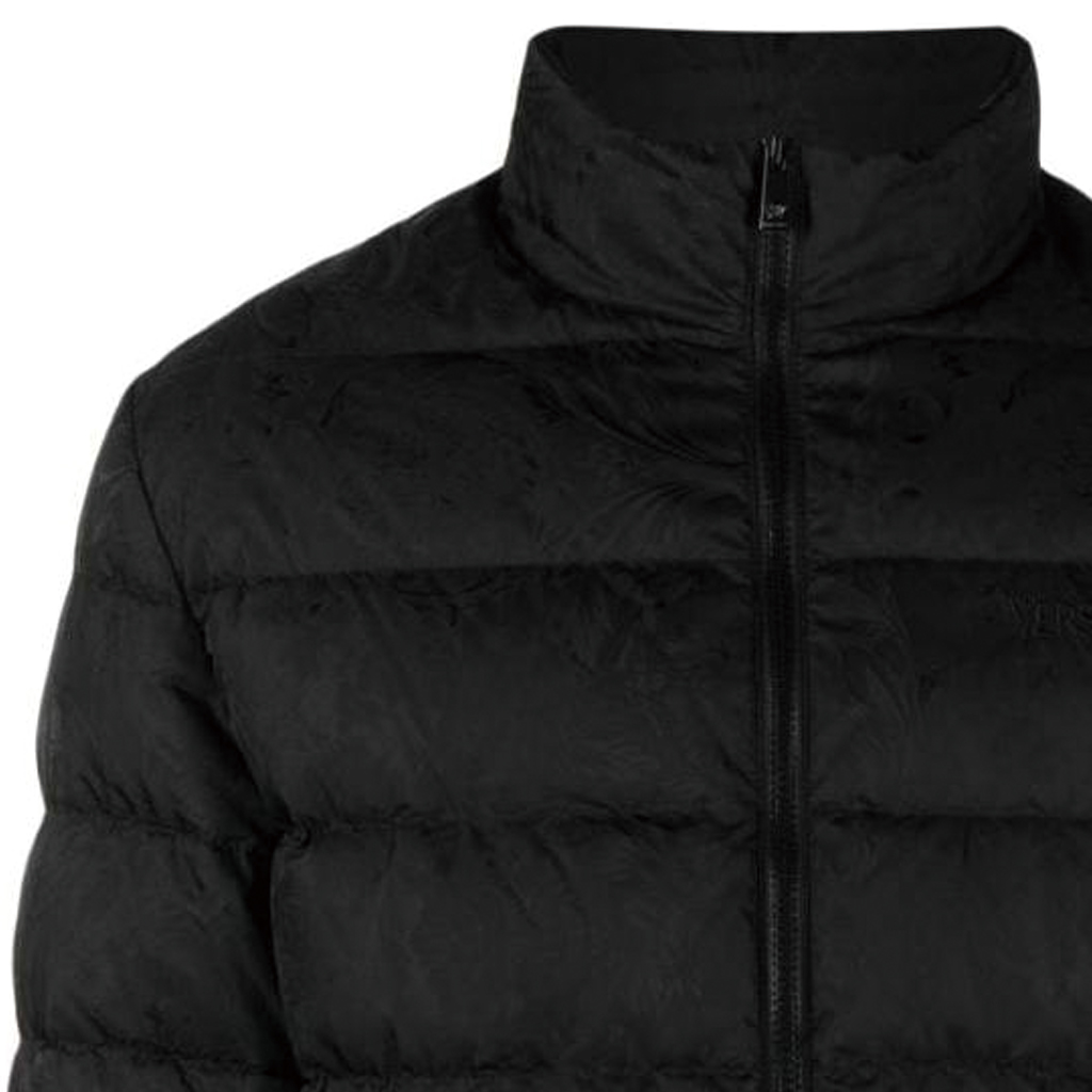 Sizing VERSACE FW23  Black Logo Print Long Sleeve Down Jacket 1013537-1A09785-1B000