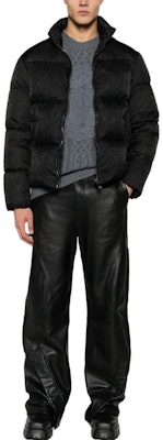 Versace FW23 Black Long Sleeve Down Jacket with Embroidered Lettering. 1013912-1A09785-1B000 Lookbook Versace FW23 Black Long Sleeve Down Jacket with Embroidered Lettering. 1013912-1A09785-1B000