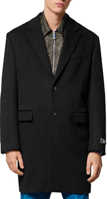 VERSACE 23秋冬 黑色純色單排扣長袖大衣 1010606-1A07656-1B000 Shop VERSACE 23秋冬 黑色純色單排扣長袖大衣 1010606-1A07656-1B000