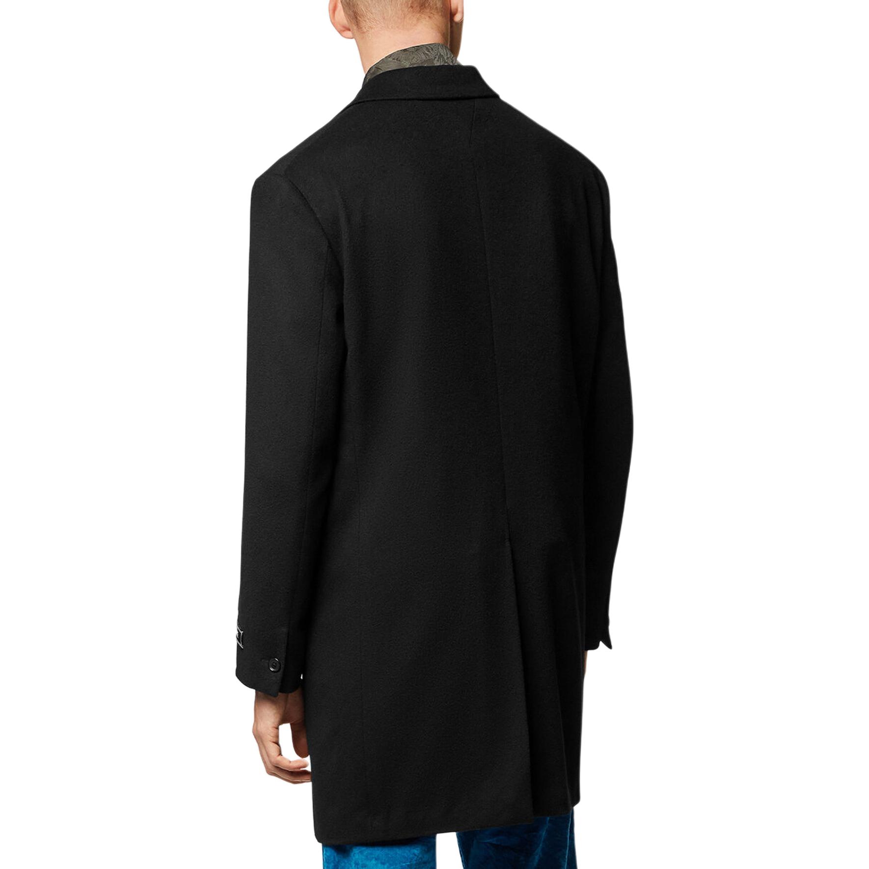 Purchase VERSACE 23秋冬 黑色純色單排扣長袖大衣 1010606-1A07656-1B000