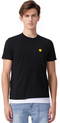 VERSACE FW23 黑色純棉短袖圓領T恤 1008481-1A08489-1B000 5