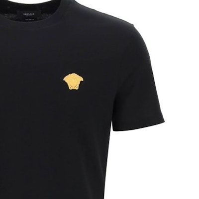 VERSACE FW23 黑色純棉短袖圓領T恤 1008481-1A08489-1B000 Shop VERSACE FW23 黑色純棉短袖圓領T恤 1008481-1A08489-1B000