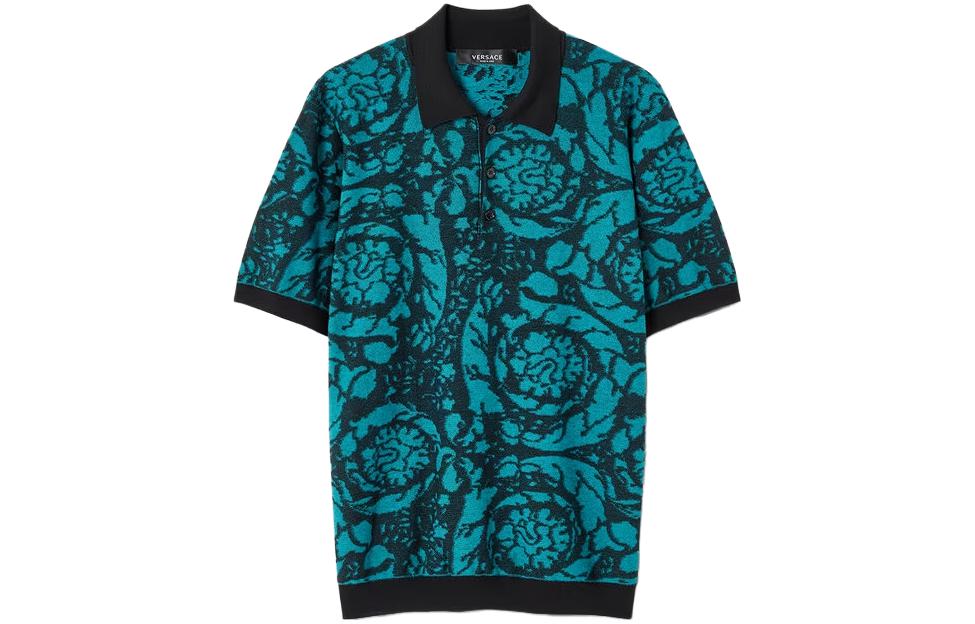 Order 范思哲 2023秋冬蓝色短袖休闲印花POLO衫 1012387-1A07612-2BJ40