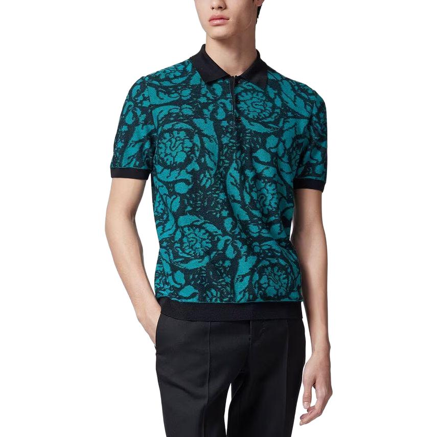 Shop 范思哲 2023秋冬蓝色短袖休闲印花POLO衫 1012387-1A07612-2BJ40