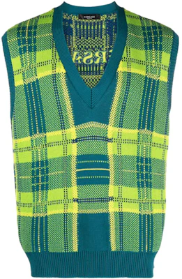 VERSACE FW23 格紋V領無袖毛衣 1009928-1A07143-2VA90 Order VERSACE FW23 格紋V領無袖毛衣 1009928-1A07143-2VA90