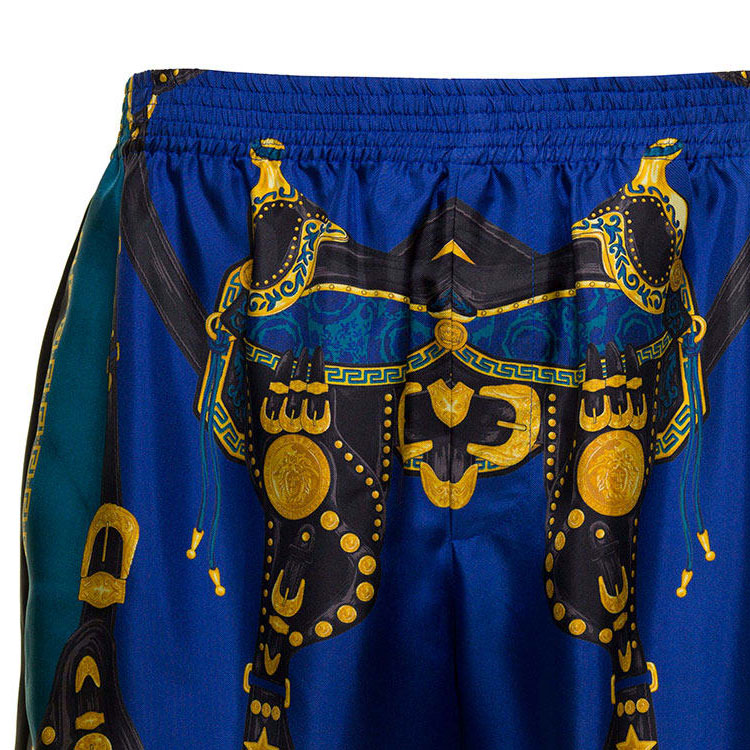 Details for VERSACE FW23  Colorblock Print Mid-Rise Straight Casual Shorts Blue 1002476-1A07425-5U180