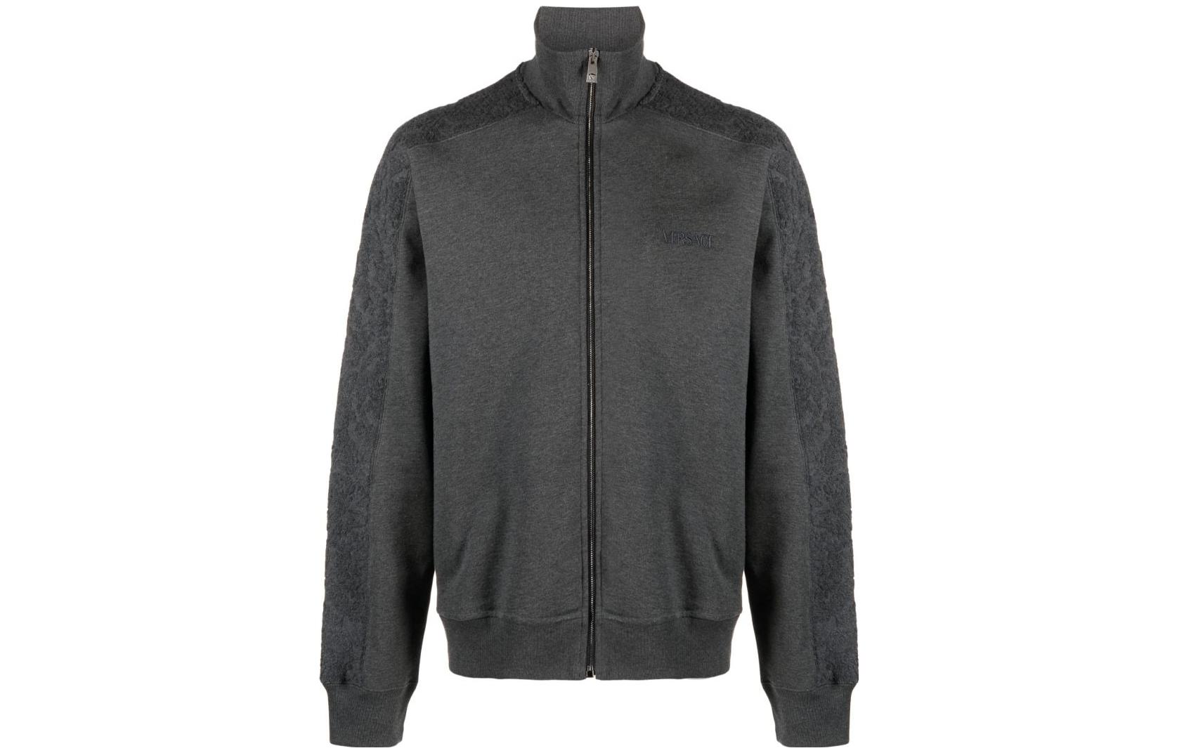 VERSACE FW23  Grey Embroidered Logo Long Sleeve Jacket 1013973-1A09876-5E010 圖 2