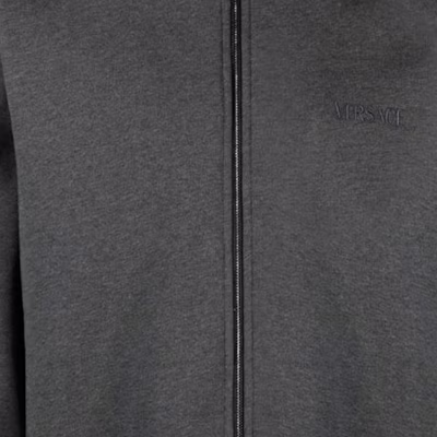 VERSACE FW23 Grey Embroidered Logo Long Sleeve Jacket 1013973-1A09876-5E010 Sizing VERSACE FW23 Grey Embroidered Logo Long Sleeve Jacket 1013973-1A09876-5E010