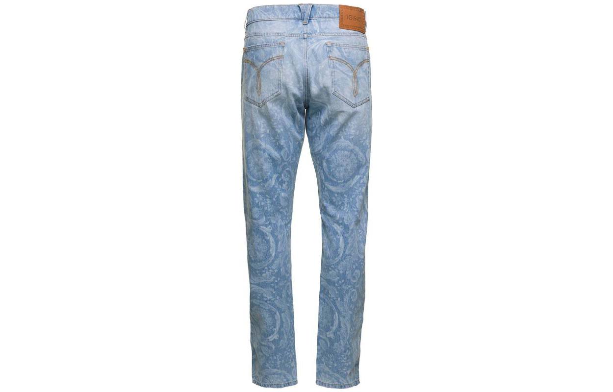 VERSACE FW23  Light Blue Straight-Leg Jeans with Letter Print Buttons. 1007837-1A07661-1D3800 圖 3