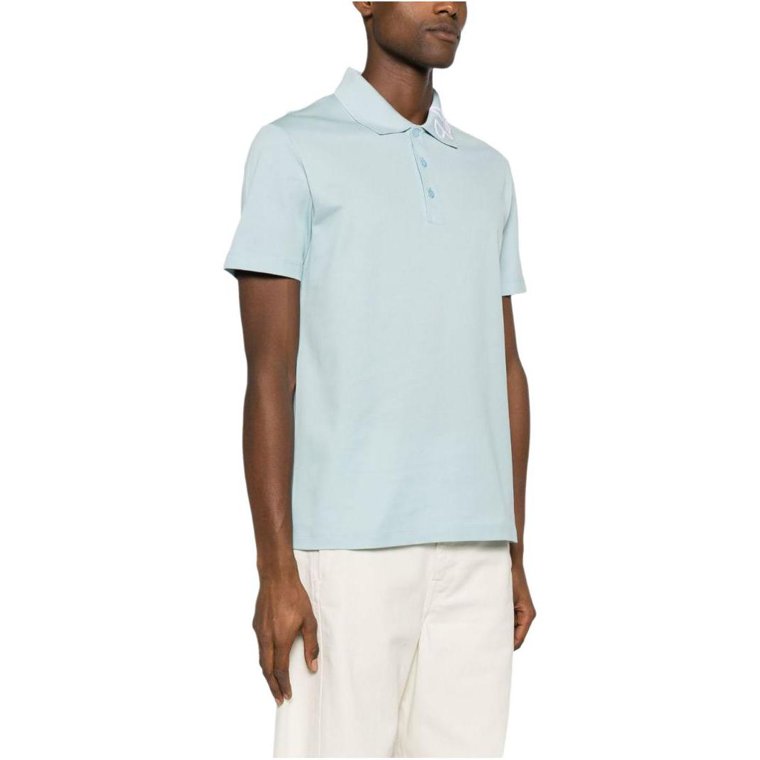 Lookbook VERSACE FW23  Logo Embroidered Button-Up Polo Shirt Blue 1013906-1A09798-1VD50