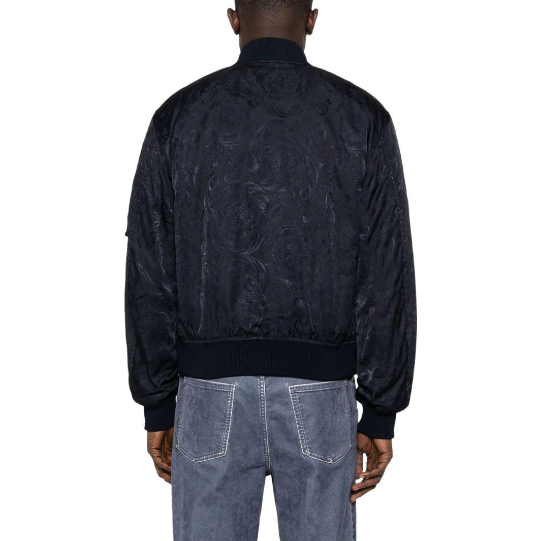 VERSACE FW23  Navy Embroidered Logo Casual Zip-Up Jacket 1013929-1A09826-1UI20 圖 4