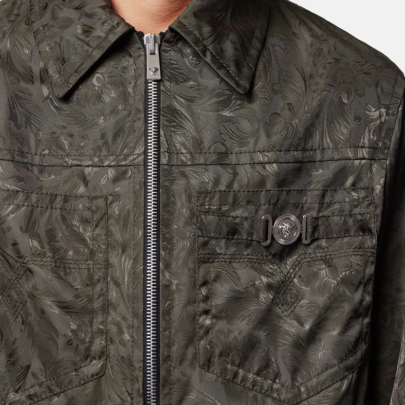 VERSACE FW23  Pattern Print Square-Neck Long-Sleeve Jacket Dark Green 1009929-1A07676-1GH80 圖 5