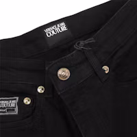 Sizing VERSACE FW23 修身版黑色牛仔褲附字母貼飾 75GAB5S0-CDW00-909