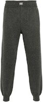 VERSACE FW23 Slim Fit Knit Joggers with Logo Detail in Charcoal Grey. 1013622-1A09601-1E880 VERSACE FW23 Slim Fit Knit Joggers with Logo Detail in Charcoal Grey. 1013622-1A09601-1E880