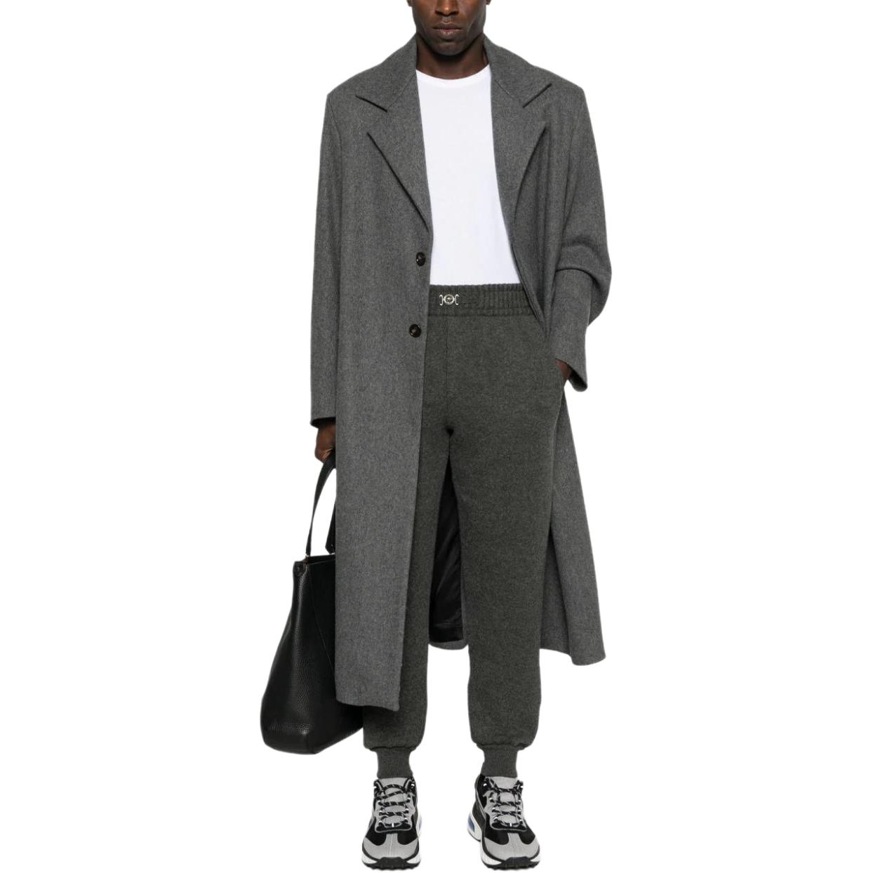 Lookbook VERSACE FW23  Slim Fit Knit Joggers with Logo Detail in Charcoal Grey. 1013622-1A09601-1E880