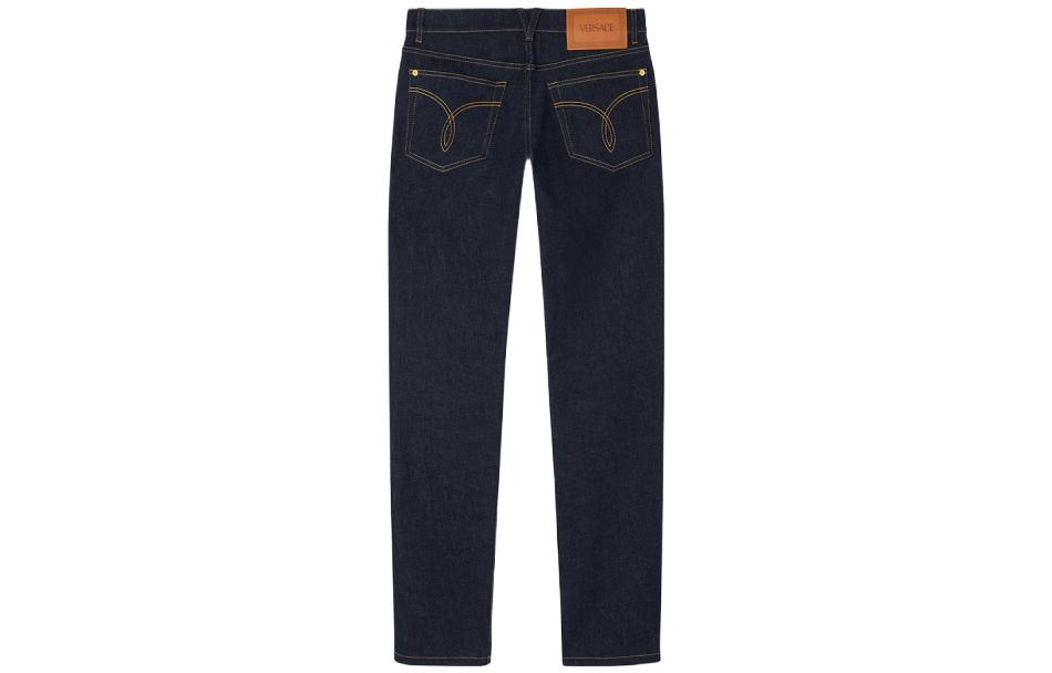 Lookbook VERSACE FW23  Slim Fit Mid-Waist Denim Jeans in Dark Blue. 1011693-1A02233-1D100